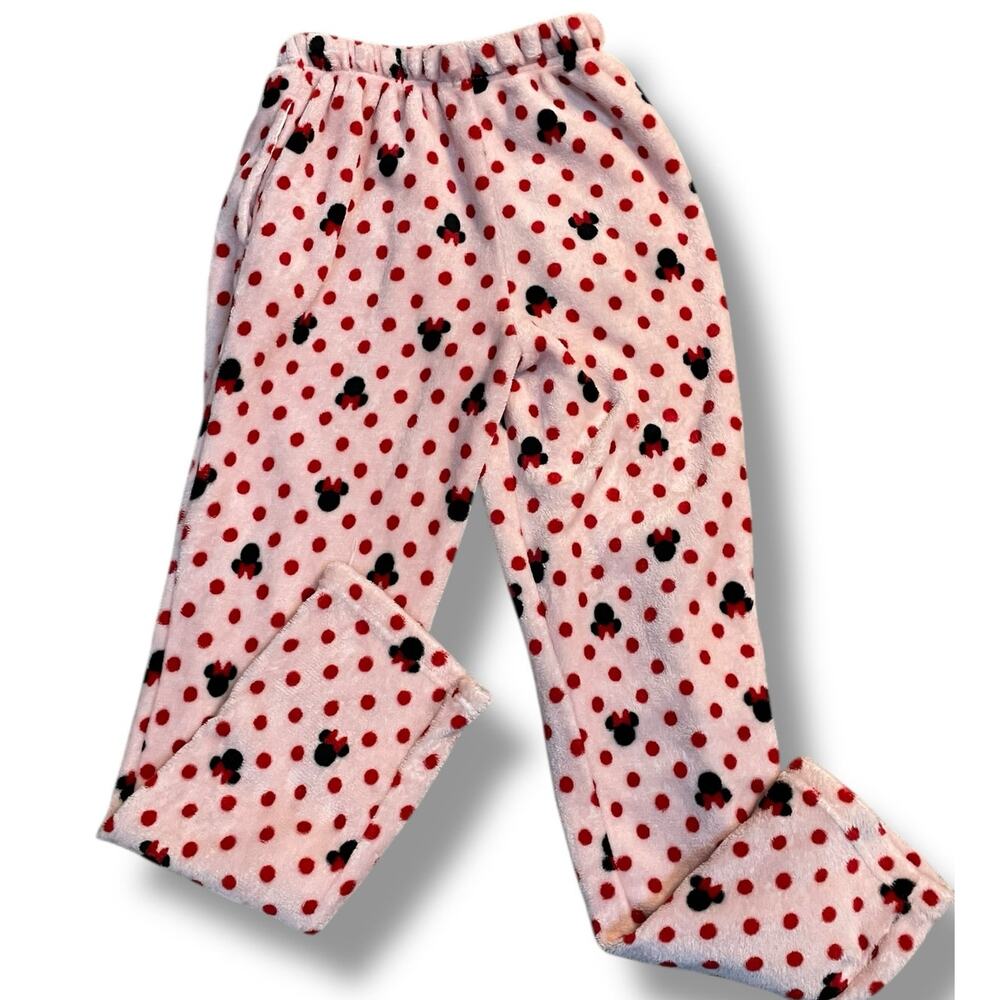 Disney Minnie Mouse Plush Fleece Pajama Pants Small Macys Exclusive Lounge - Picture 10 of 11